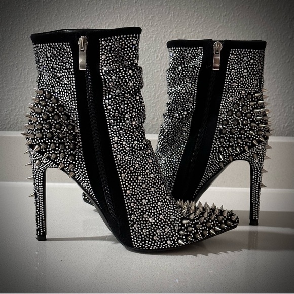 SOLD 🔺 Rhinestone Spike Boots (perfect for Eras Tour Reputation!) - Picture 3 of 5